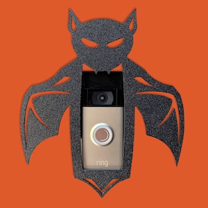 Façade chauve-souris d&#39;Halloween pour sonnette vidéo Ring : accessoire décoratif à clipser