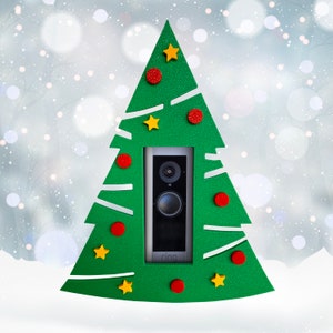 Masque-a-Ring Christmas Tree Decorative Cover for Ring Video Doorbell | Snap-on Accessory for Quick Fit