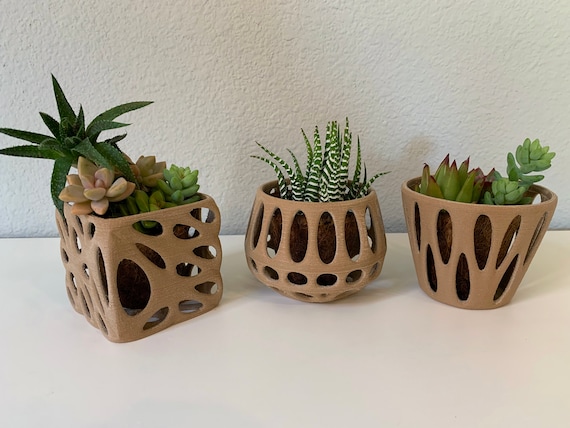 Bubble Plant Pot, 3D Printed Planter, Vintage Siena Planter With Drainage,  Minimal Decor, 4 5 6 7 8 Inch Plant Pots in Matte Terracotta 