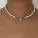 Silver Saturn Orb Pearl Choker, Vivienne Westwood Inspired Pearl Choker Necklace, Silver Pearl Choker, Saturn Necklace, Vivienne Westwood