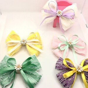 Floral Hair Bow,Toddler hair bows,Lace hair bow, hair bow for dancers,