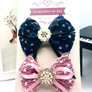 Boutique Lace Hair Bows, Dance Hair Bow, Hair bow for girls, Lace hair bow for women