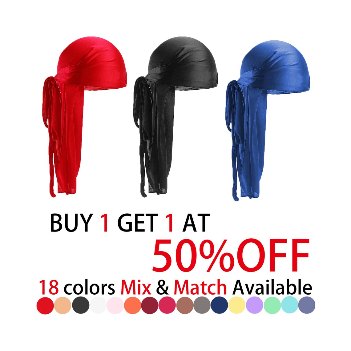 Plain Pure Design Silky Durags multiple Colors Etsy