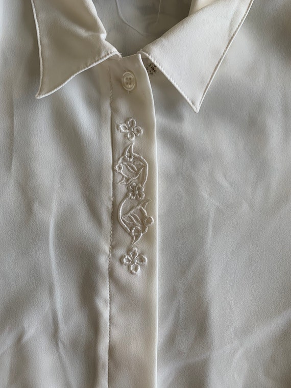 Vintage Embroidered Ivory/Cream Blouse