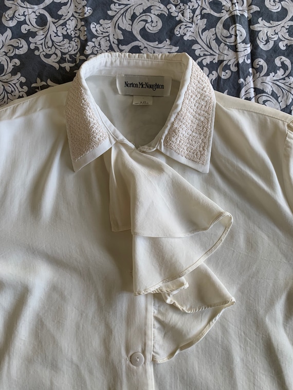 Vintage Ivory/Cream Beaded Blouse