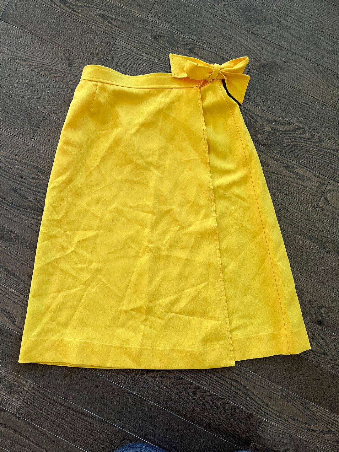 Vintage 70s Yellow Wrap Skirt Etsy