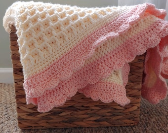 Waffle stitch blanket