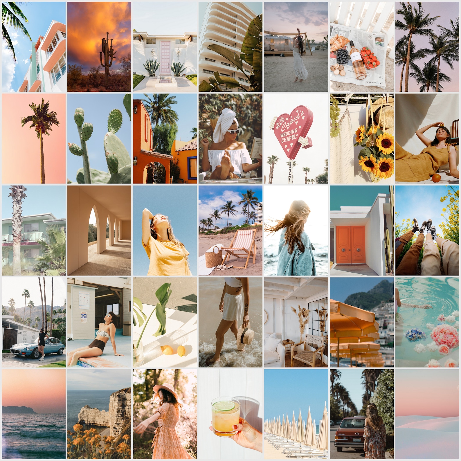 Summer wall collage kit Beach photo collage kit 80 pcs Etsy
