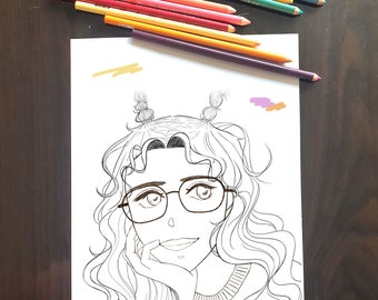 Person Coloring Page Etsy