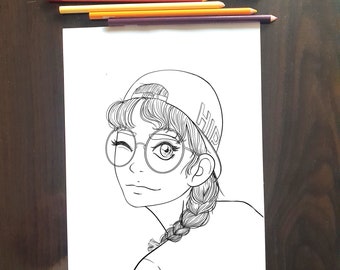 Person Coloring Page Etsy Person Coloring Page Etsy