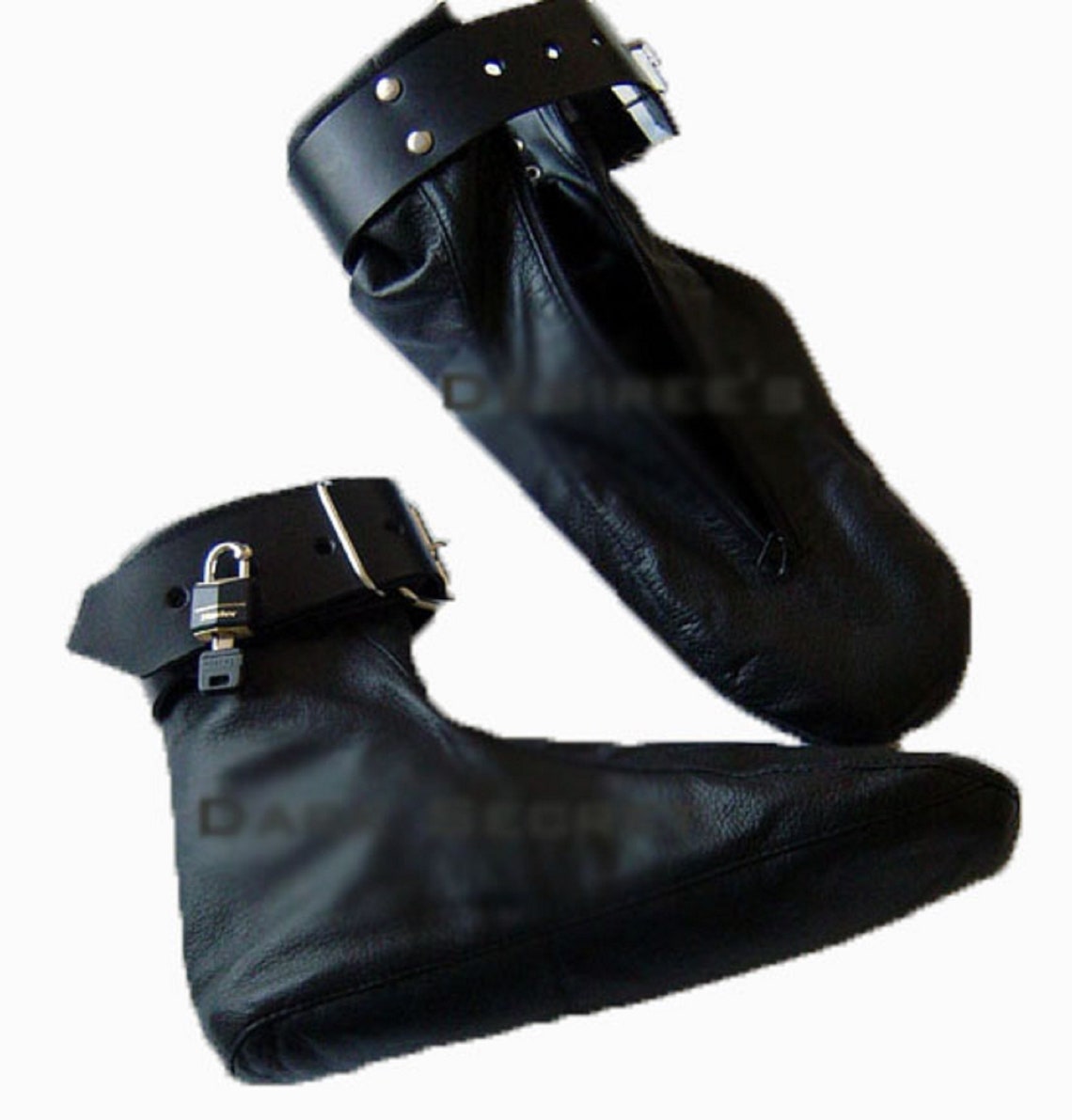 Black Genuine Real Leather Socks with Belt Etsy