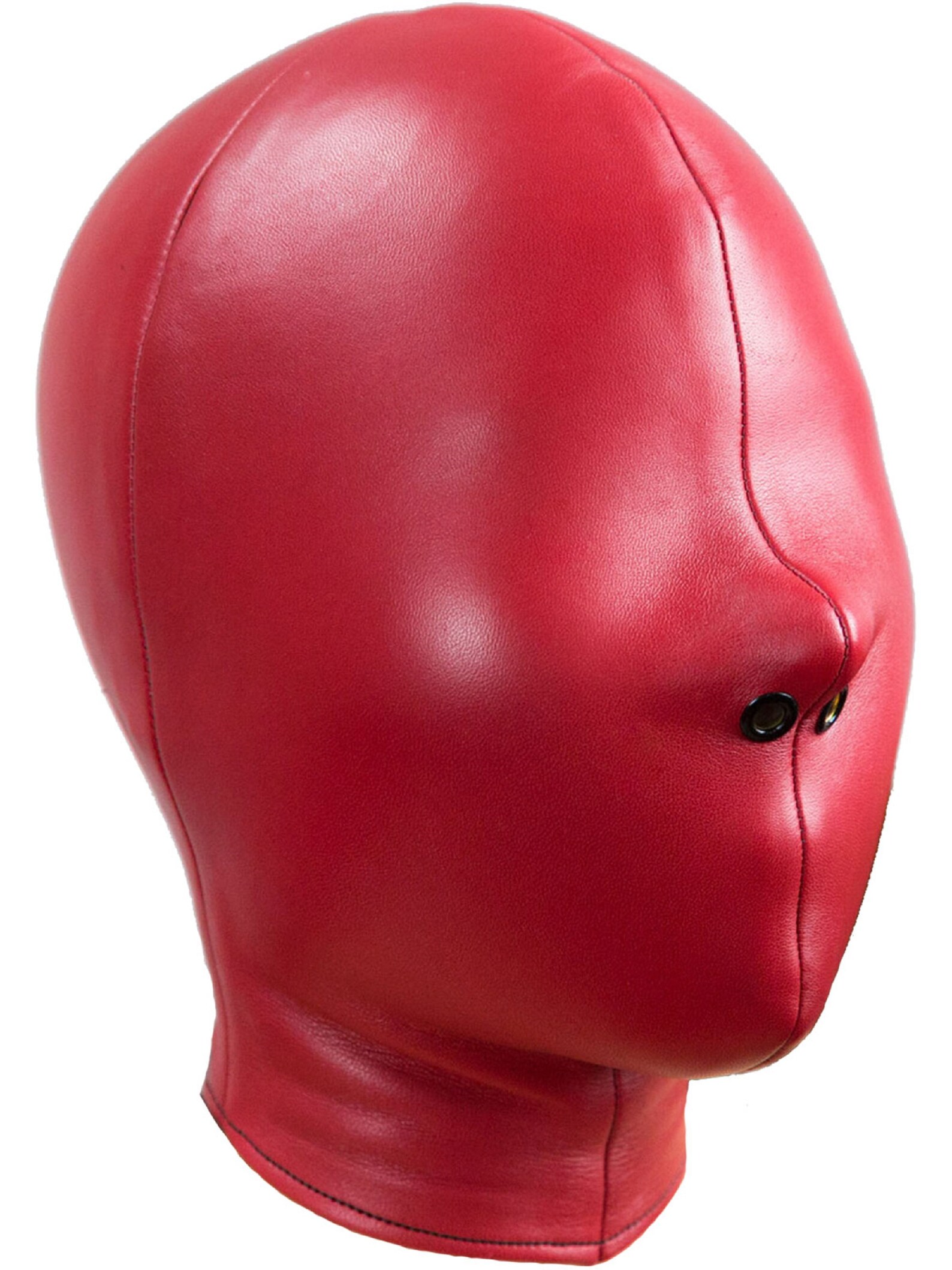Red Real Leather Slave Mask with Nostril Holes Theme Play Hood Etsy
