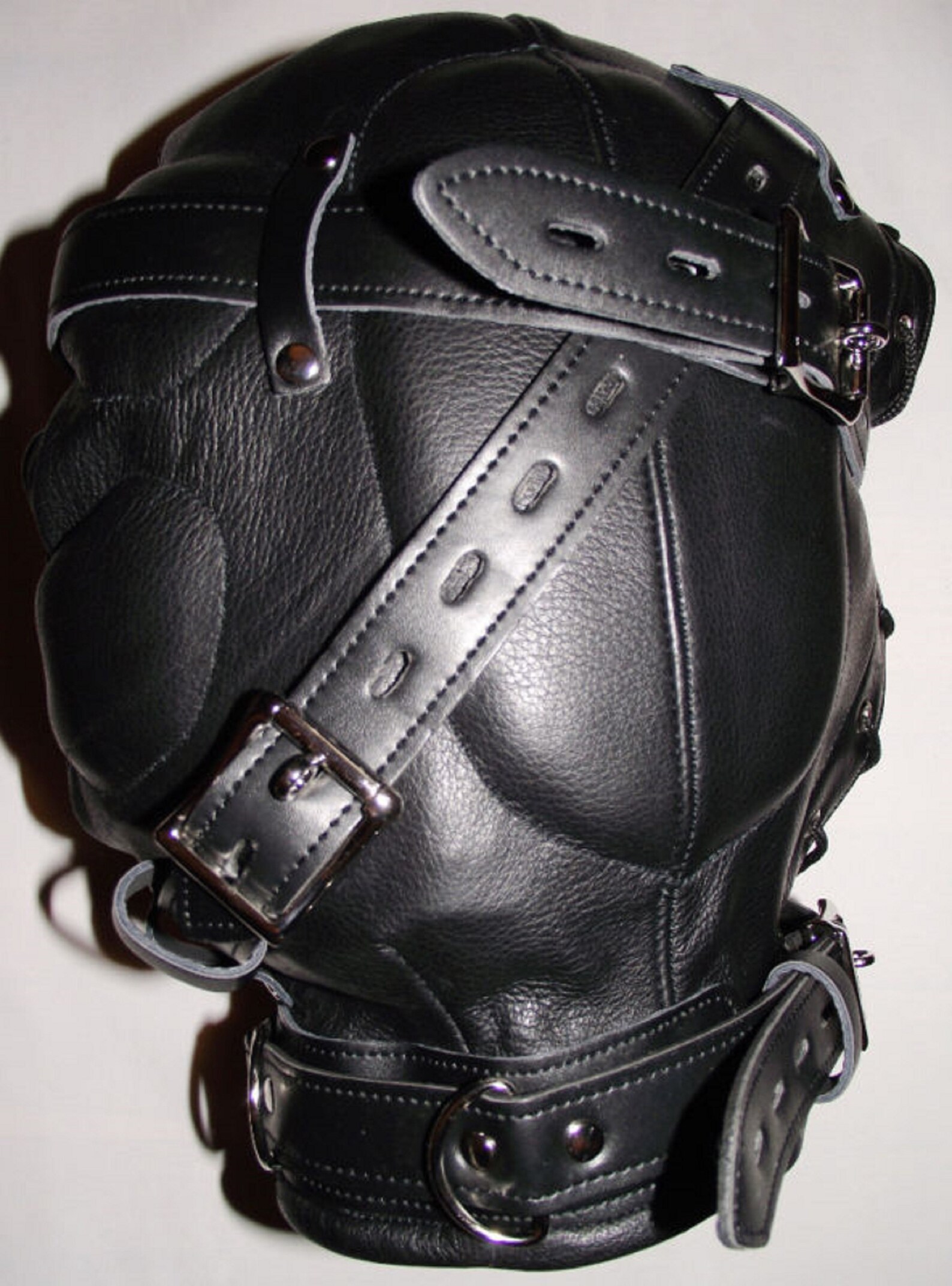 Genuine Real Leather Suffocated Slave Mask with Belts Theme Etsy