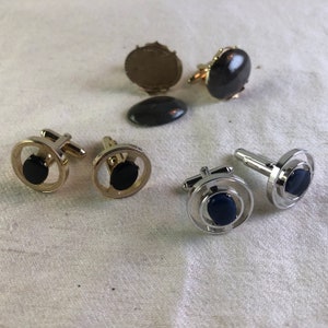 Lot of 3 Vintage Gold Tone and Silver Tone DANTE Cufflink Sets