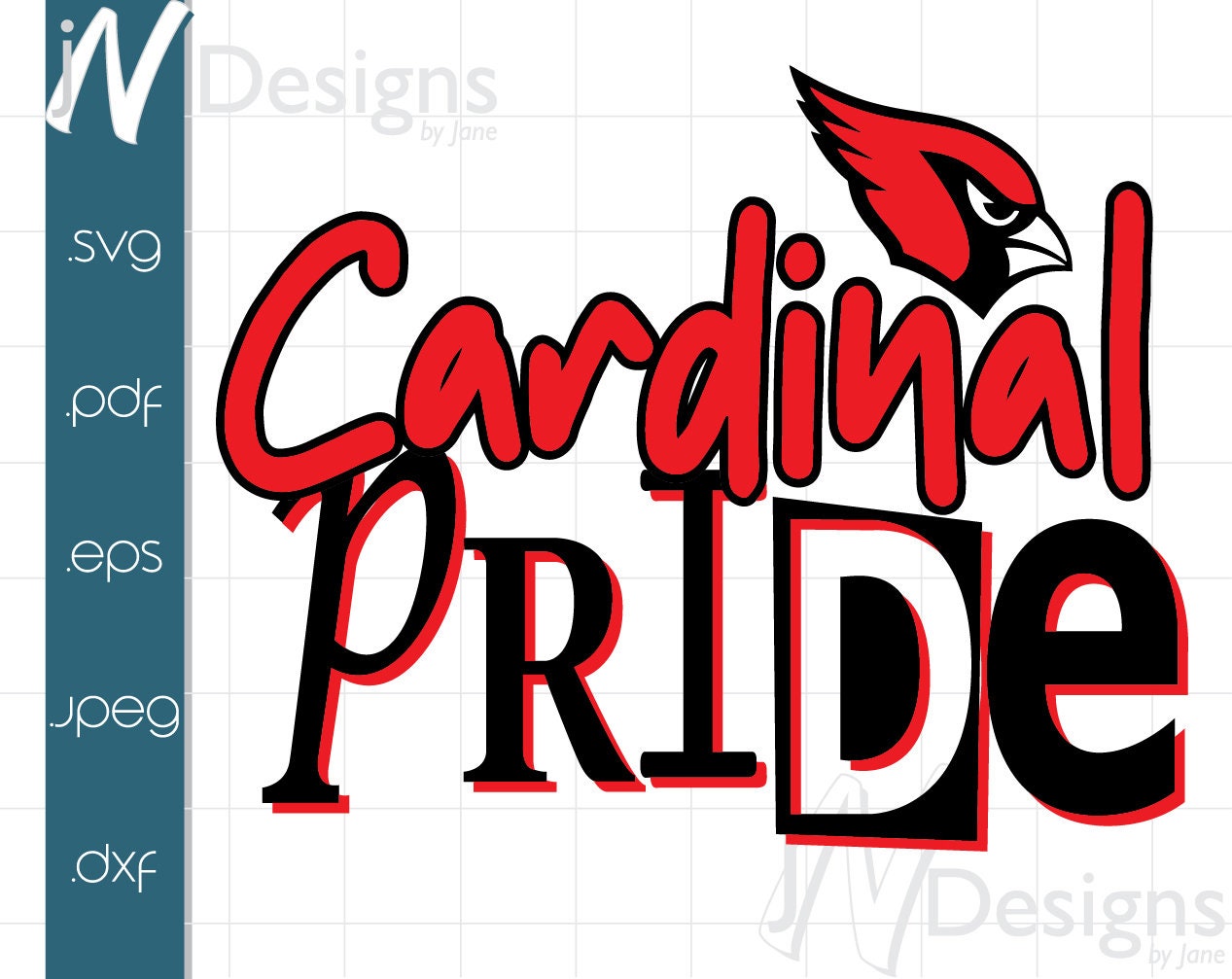 Paquete SVG Mascota Cardinal Pride – Archivos digitales Vector, PDF, EPS, DXF y JPEG