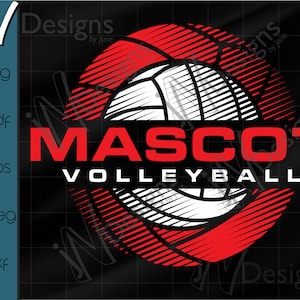 Volleyball SVG. Volleyball Team PDF. Mascot Volleyball EPS. Personalized Volleyball Digital File. Sports Design. Print. Cut. Design.