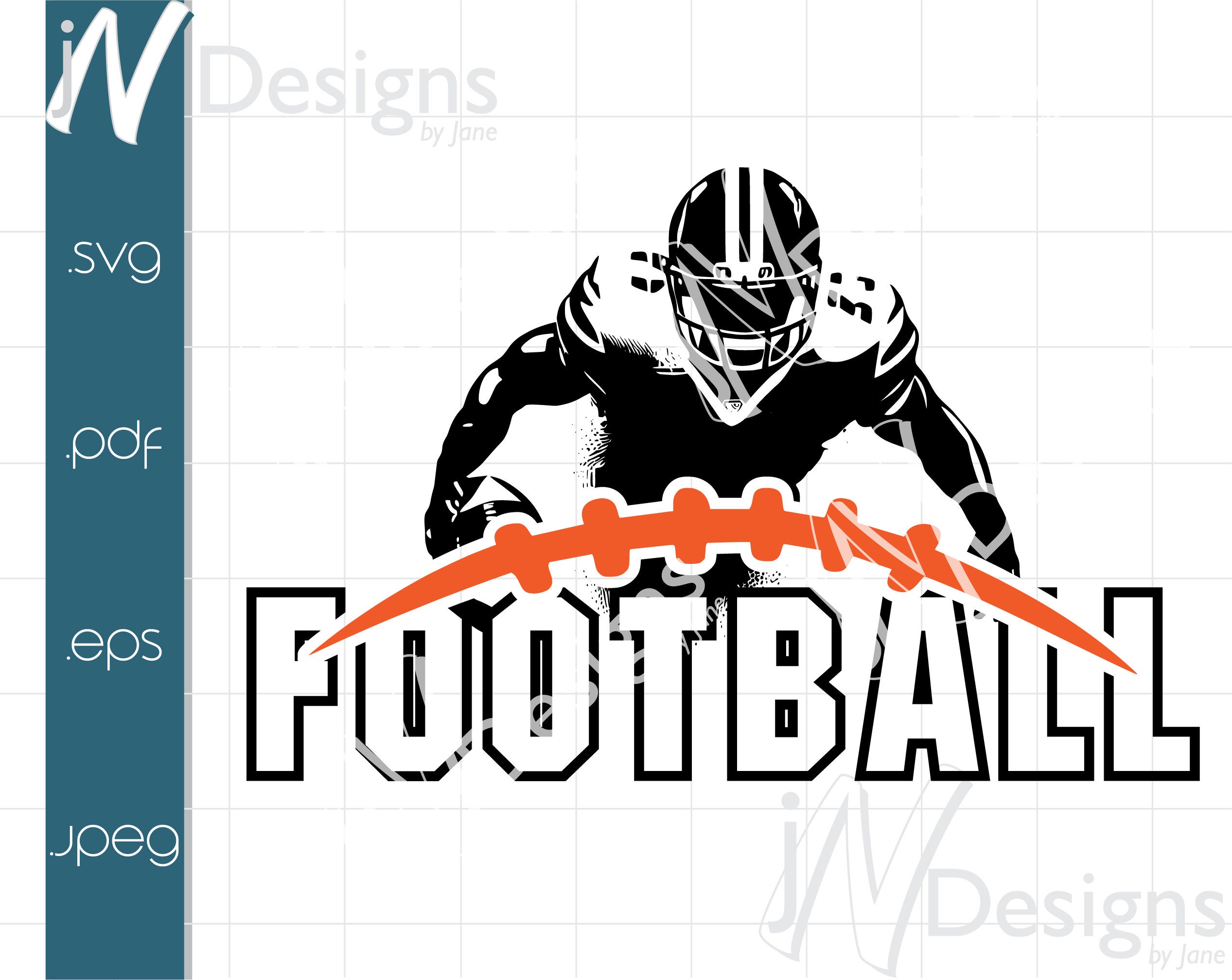 Football SVG. Football Team EPS. Football Player Template. Football ...