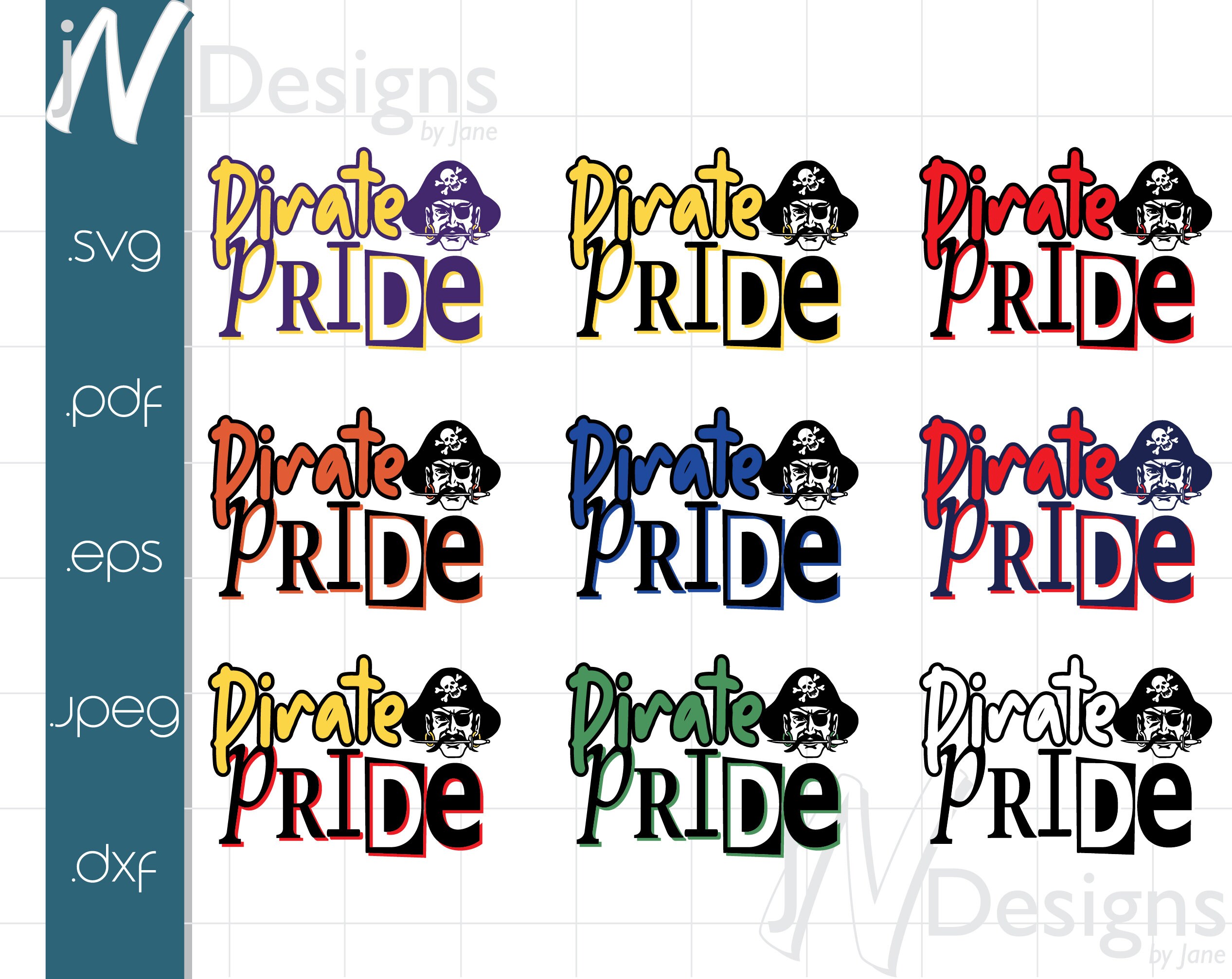Pirate Pride SVG, Pirate Mascot Bundle SVG, Pirate Pride Vector File