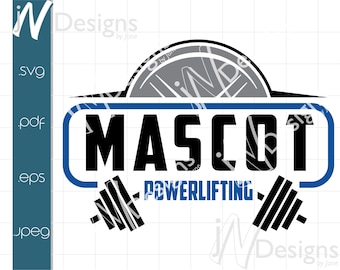 Powerlifting SVG. Powerlifting Team PDF. Weights EPS. Fitness Digital File. Sports Design. Print. Cut. Design.