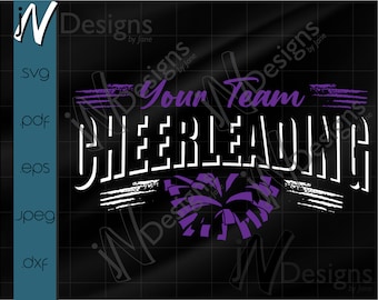 Cheerleading SVG. Cheerleading Team EPS. Cheer Template. Cheerleading Digital File. Your Team Name.
