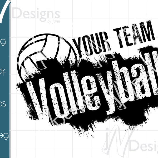 Volleyball SVG. Volleyball Player EPS. Volleyball Team PDF. Volleyball Digital File. Your Team Name.