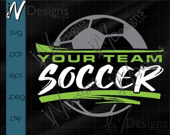 Soccer SVG. Soccer Team PDF. Soccer EPS. Soccer Digital File. Sports Design. Print. Cut. Design.
