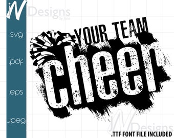 Jubeln SVG. Cheerleader EPS. Team Cheer PDF. Jubeln Digitale Datei. Konkurrenzfähiges Cheer Design. Dein Teamname.