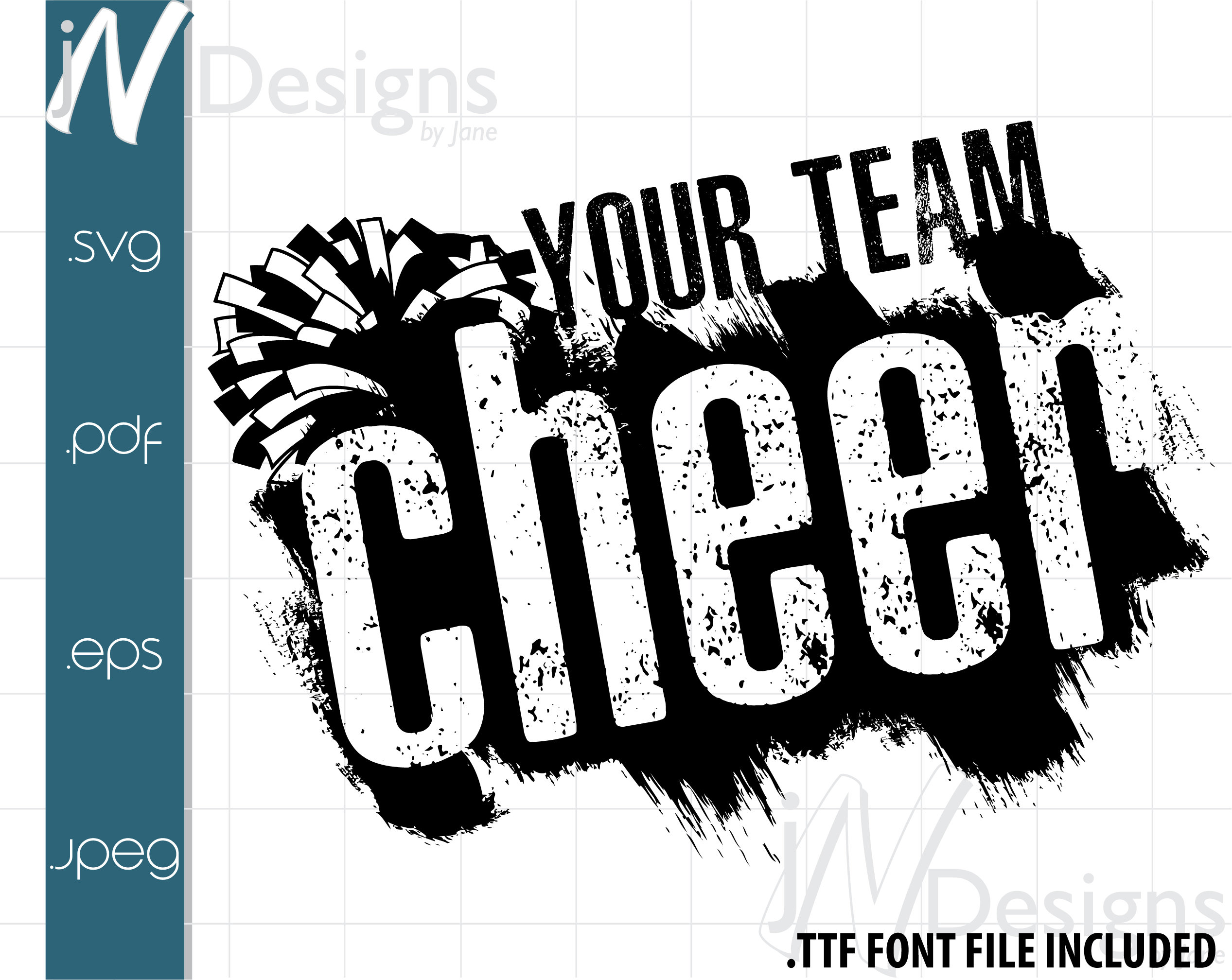 Cheer SVG. Cheerleader EPS. Team Cheer PDF. Cheer Digital File