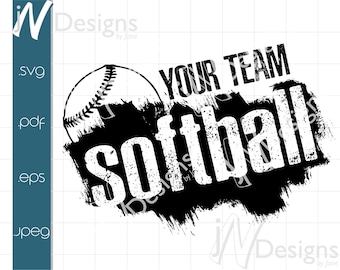Softball SVG. Softball Team EPS. Softball Player Template. Softball Digital File. Your Team Name.