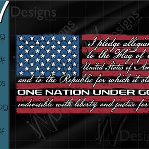 Treueschwur SVG. Amerikanischer Stolz PDF. Eine Nation unter Gott EPS. Vaterländische Digitale Datei. Freiheit. Amerikanische Flagge.