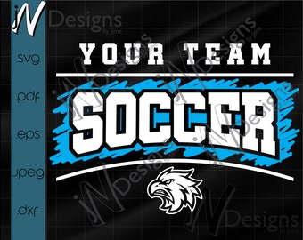 Soccer SVG. Soccer Team PDF. Mascot Soccer EPS. Soccer Digital File. Sports Design. Print. Cut. Design.