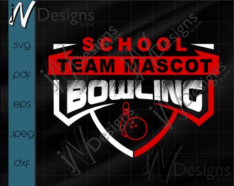 Bowling SVG. Bowling Team EPS. Competitive Bowling Template. Bowler Digital File. Your Team Name.