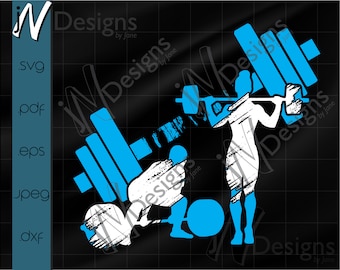 Powerlifting SVG. Powerlifting Team PDF. Weights EPS. Fitness Digital File. Sports Design. Print. Cut. Design.