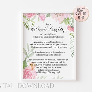 Lds Jonge Vrouwen Thema, Lds Home Decor, Christelijke Prints, YW Citaten Kunst