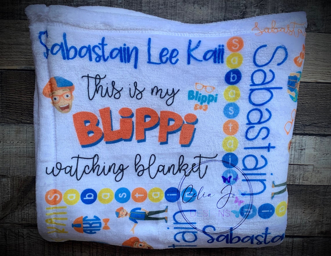 Blippi Baby Blanket Personalized Baby Blankets Baby Shower Etsy