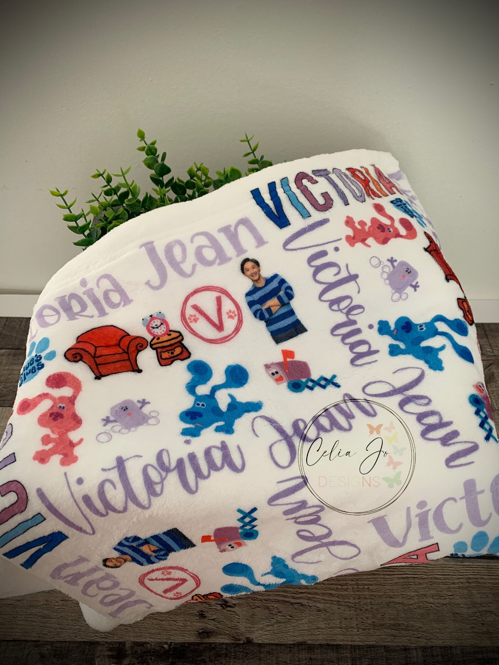 Blues Clues Baby Blanket Personalized Baby Blankets Baby Etsy