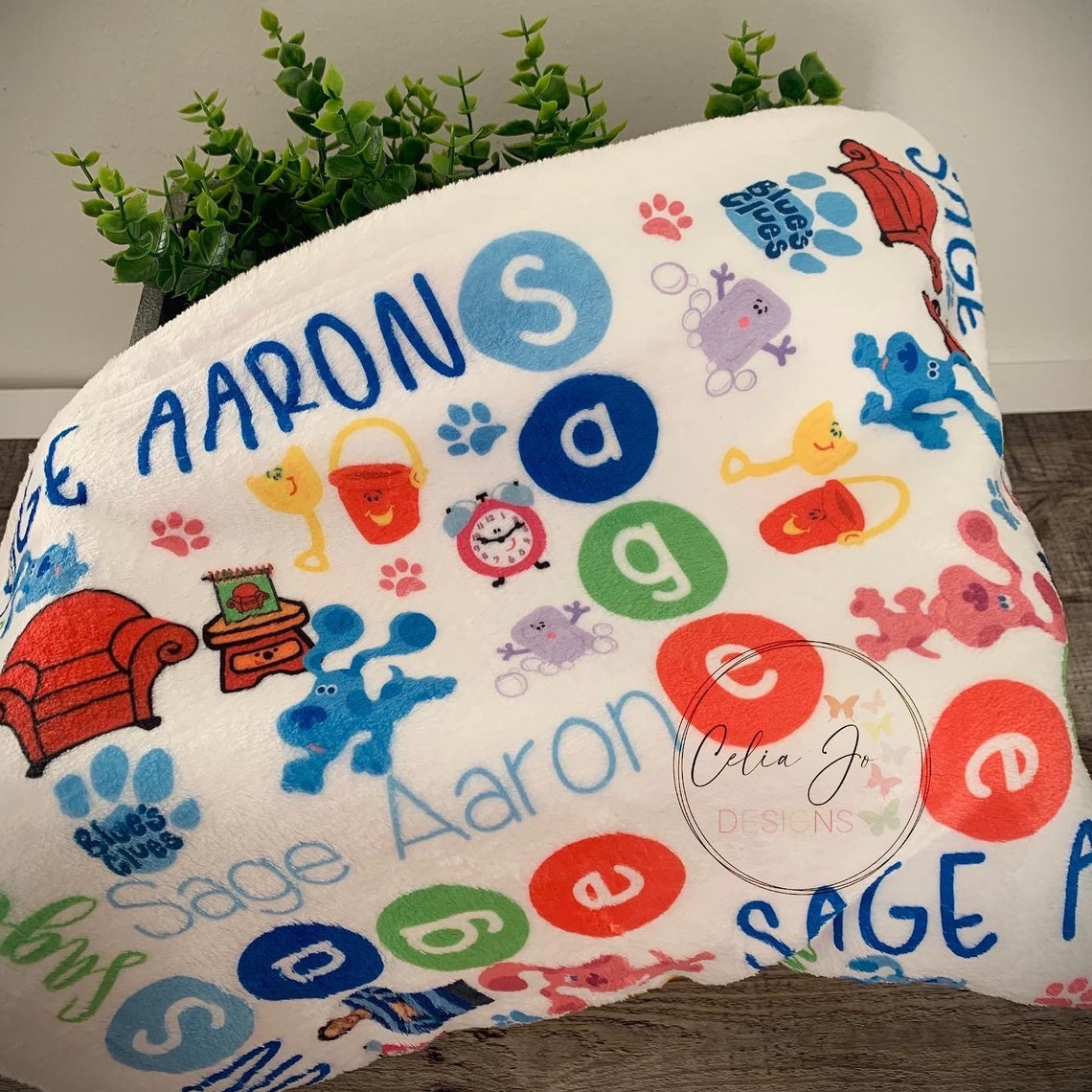 Blues Clues Baby Blanket Personalized Baby Blankets Baby Etsy