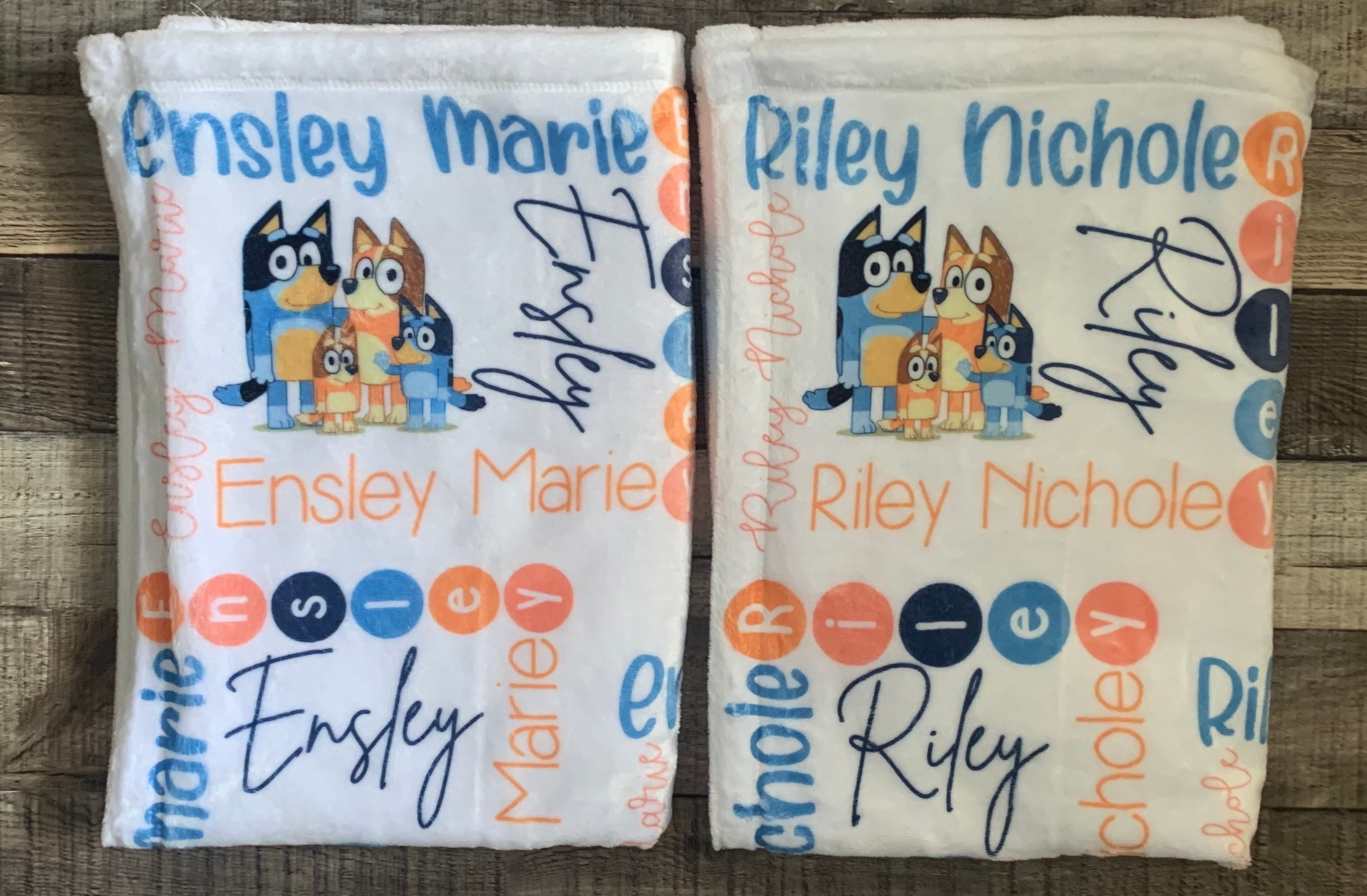 Personalized Bluey Baby Blankets Bluey Birthday Baby Etsy