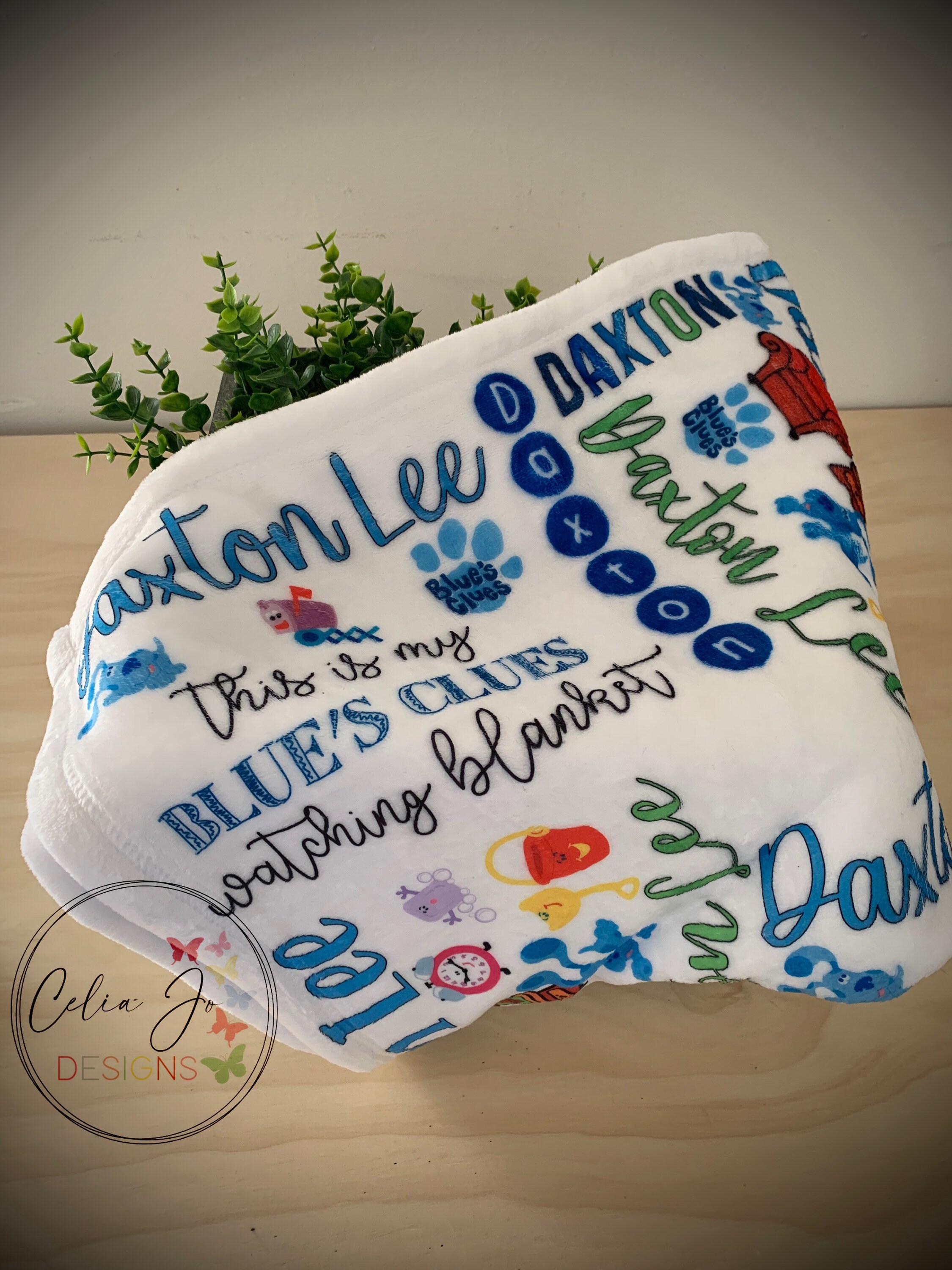 Blues Clues Baby Blanket Personalized Baby Blankets Baby Etsy