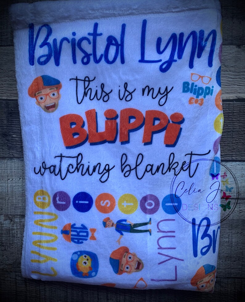 Blippi Baby Blanket Personalized Baby Blankets Baby Shower Etsy