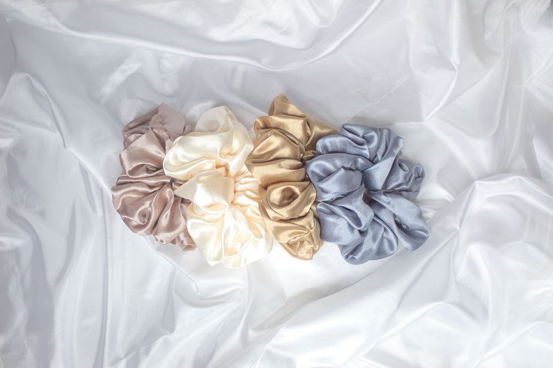 For Buns Best Friend 4 Pack of Large Satin Scrunchies Hair Accessories Thick Hair Valentine/'s Day Gift Hair Ties