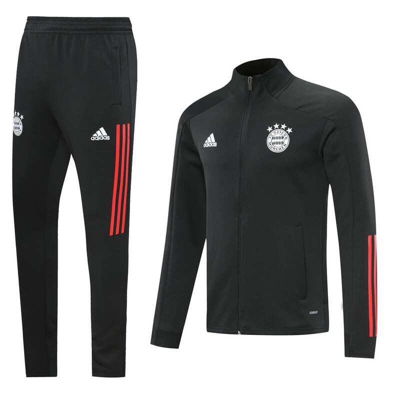 Bayern Munich Tracksuit Black White Logo