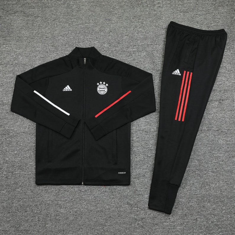 Bayern Munich Tracksuit Black White Logo