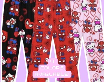 Hello Ki.tty Spi.der-man pantalones de pijama holgados de algodón para mujer, pantalones de pijama para mujer y hombre, pantalones para dormir con dibujos animados, ropa de salón para dormir para niña