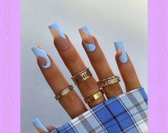 Blue Nails Etsy Blue Nails Etsy