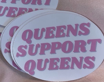 Pegatinas de apoyo a las reinas, pegatinas, pegatina de reina, pegatina rosa, pegatinas redondas