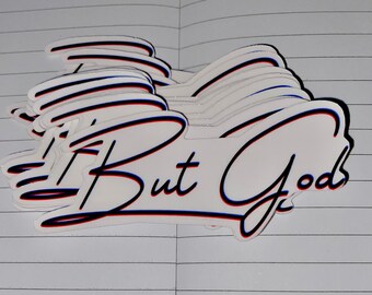 Pero Dios Pegatina Brillante: Calcomanía Laminada Espiritual