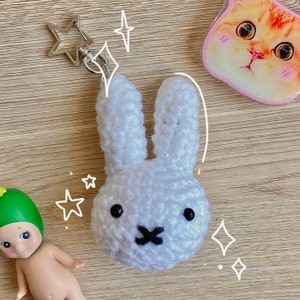 crochet plush miffy bunny keychain