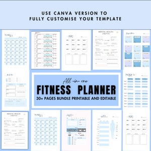 Fitness Planner, Weight Loss Tracker, BUNDLE, Workout  Journal, Wellness, Health Goal, Meal Planner, Self Care, Habit Tracker Productivity