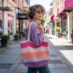 Chic Crochet Bag Pattern, DIY Crochet Tote Bag Pattern, Trendy Crochet Bag Pattern, Easy Crochet Bag Pattern, Instant Download, Pdf print